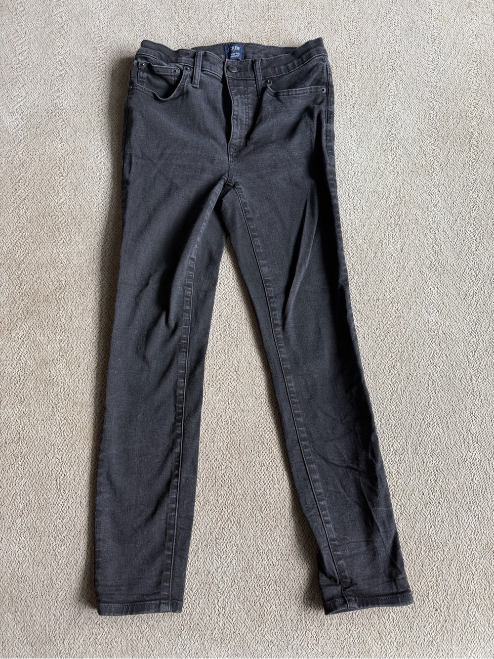 J.Crew 9" Mid-Rise Skinny Jeans Black Denim Size 27